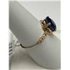 Image 2 : 10K Gold Blue Sapphire & Diamond Ring -APPRAISED $1950