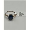 Image 6 : 10K Gold Blue Sapphire & Diamond Ring -APPRAISED $1950