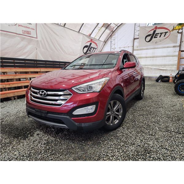 PARKSVILLE - 2016 HYUNDAI SANTA FE, RED, 157708 KMS, ALL WHEEL DRIVE. - J357356