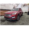 Image 1 : PARKSVILLE - 2016 HYUNDAI SANTA FE, RED, 157708 KMS, ALL WHEEL DRIVE. - J357356