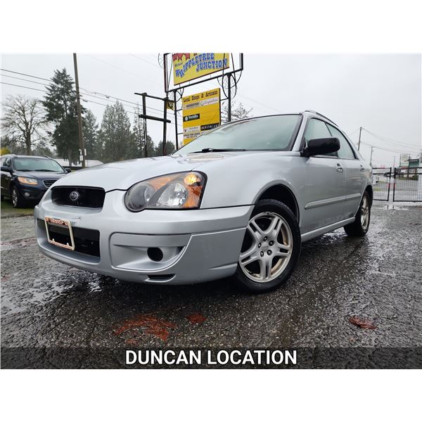 DUNCAN - 2005 SUBARU IMPREZA WAGON, SILVER, 157504 KMS, ALL WHEEL DRIVE. - D806464