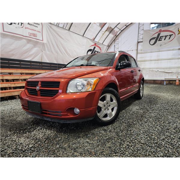 PARKSVILLE - 2007 DODGE CALIBER, ORANGE, 99584 KMS, FRONT WHEEL DRIVE. - B384319