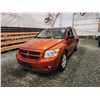 Image 3 : PARKSVILLE - 2007 DODGE CALIBER, ORANGE, 99584 KMS, FRONT WHEEL DRIVE. - B384319