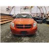 Image 6 : PARKSVILLE - 2007 DODGE CALIBER, ORANGE, 99584 KMS, FRONT WHEEL DRIVE. - B384319