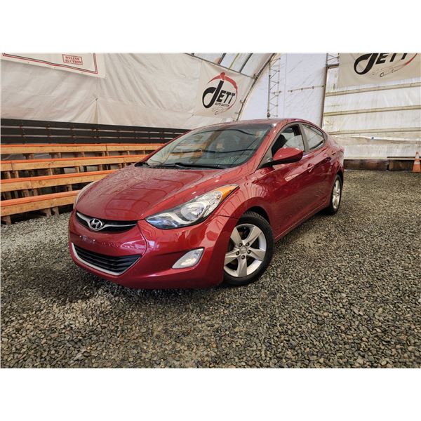 PARKSVILLE - 2012 HYUNDAI ELANTRA, RED, 265245 KMS, FRONT WHEEL DRIVE. - D084303