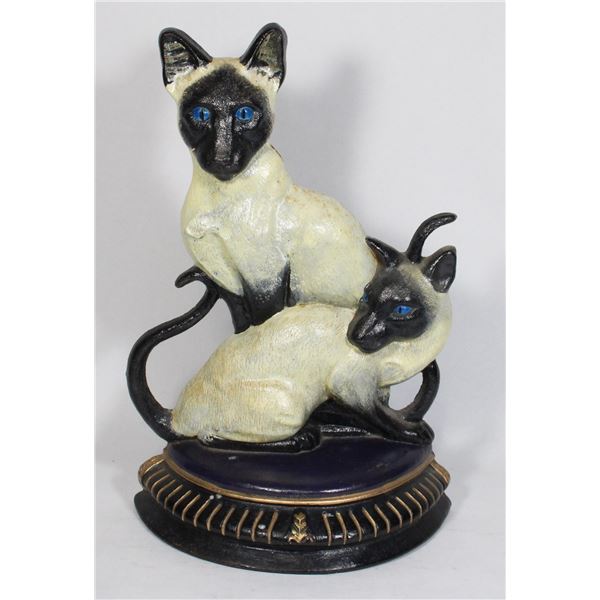 VINTAGE CAST IRON SIAMESE CAT DOORSTOP