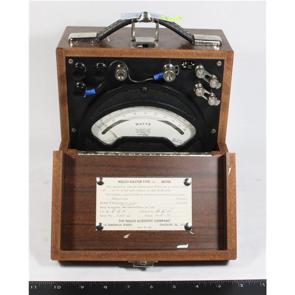 VINTAGE WELCH SCIENTIFIC CO. WATT METER