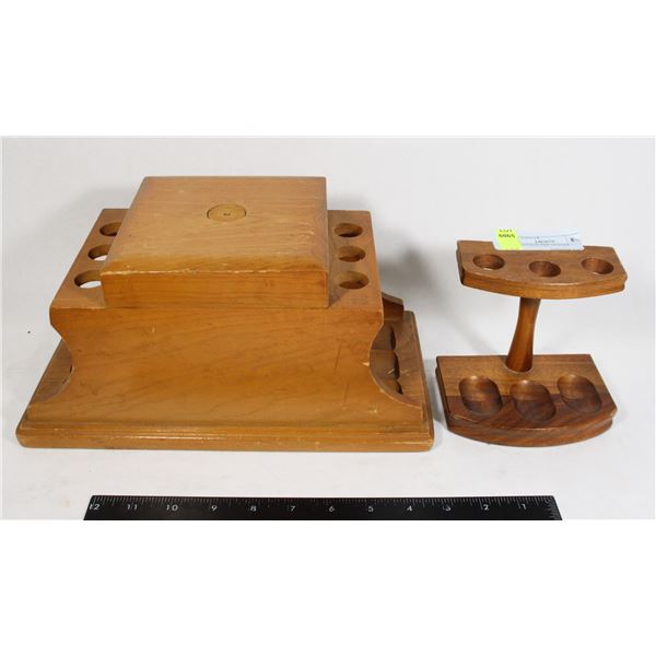 TWO VINTAGE PIPE STANDS