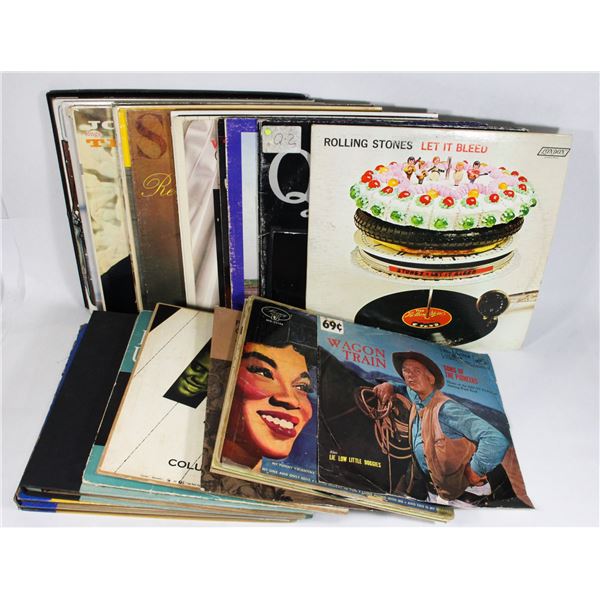 BOX OF LP'S - ROLLING STONES, QUICKSILVER MESSENGER