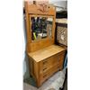 Image 1 : VINTAGE OAK DRESSER WITH MIRROR