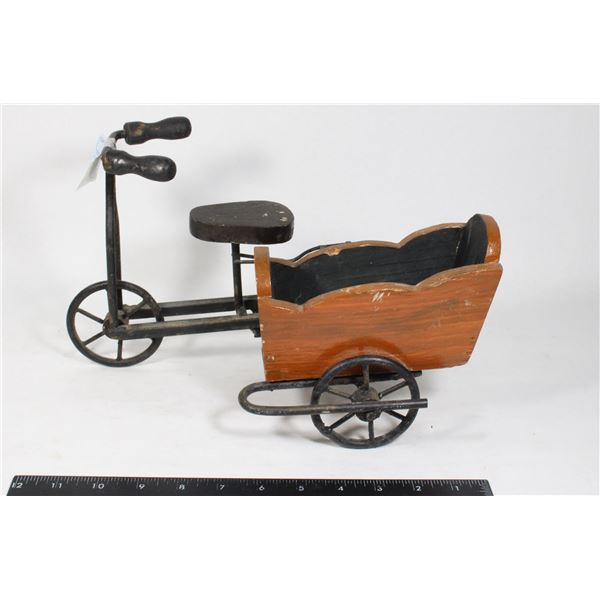 VINTAGE TRICYCLE WITH WOODEN CART