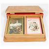 Image 2 : VINTAGE WOODEN BOX WITH OLD CARDS