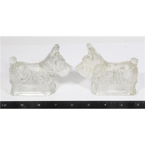 VINTAGE PAIR GLASS TERRIER