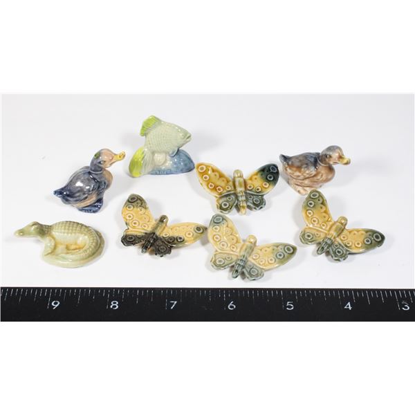 VINTAGE 8 ASSORTED TEA ORNAMENTS