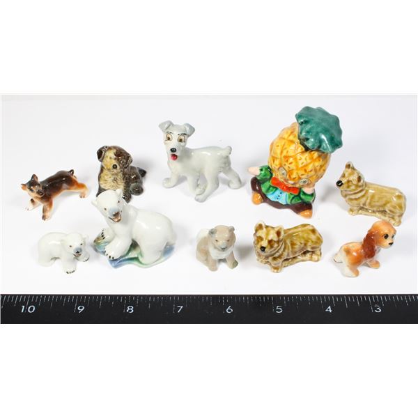 VINTAGE 10 ASSORTED TEA ORNAMENTS