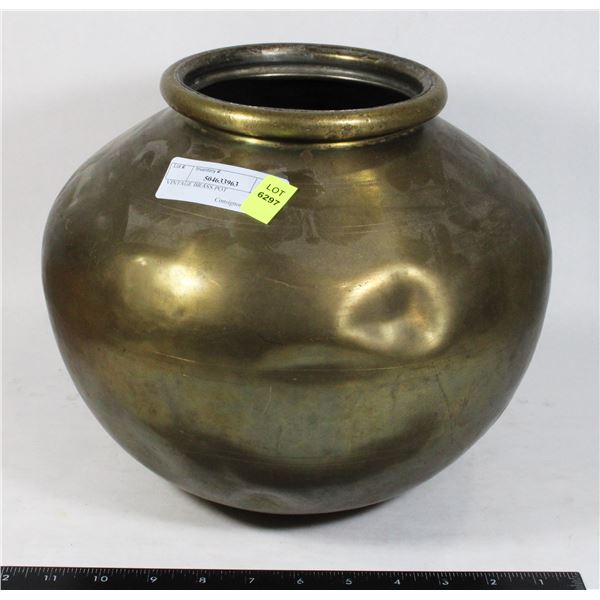 VINTAGE BRASS POT