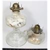 Image 1 : VINTAGE 2 GLASS OIL LAMPS