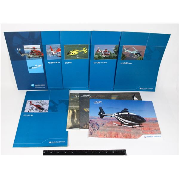 LOT OF 6 OLD HELICOPTER PROMOTIONAL SALES BROCHURE