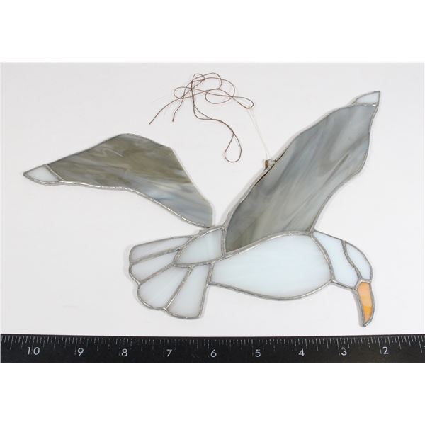 STAINED GLASS BIRD WITH STRING TO HANG