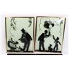 Image 1 : VINTAGE SILHOUETTE PAINTING ON CONVEX GLASS