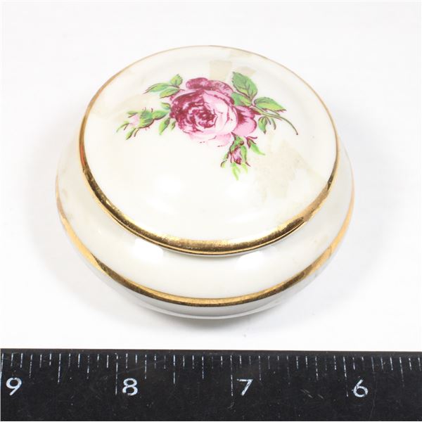 GENUINE BAVARIAN PORCELAIN FLORAL TRINKET BOX