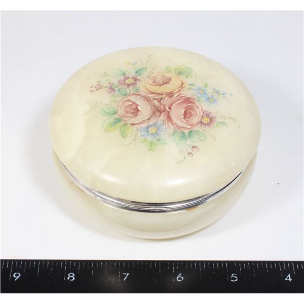 VINTAGE ITALIAN ALABASTER TRINKET BOX