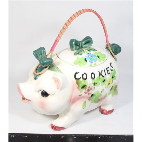 VINTAGE CERAMIC PIG COOKIE JAR