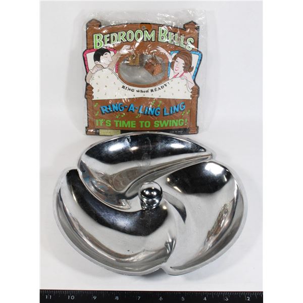 1950’s RELISH DISH WITH KNOB STARBURST PATTERN