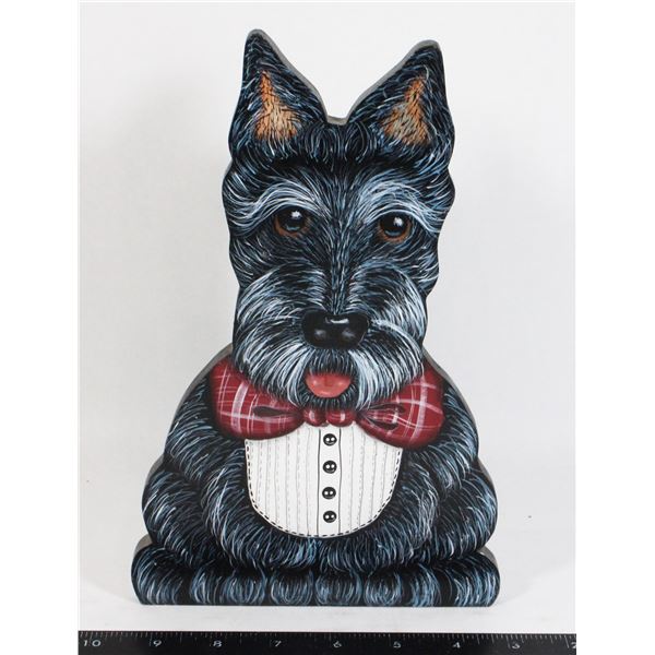 VINTAGE HAND PAINTED WOODEN TERRIER