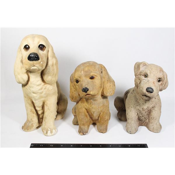 VINTAGE 3 DOG FIGURINES