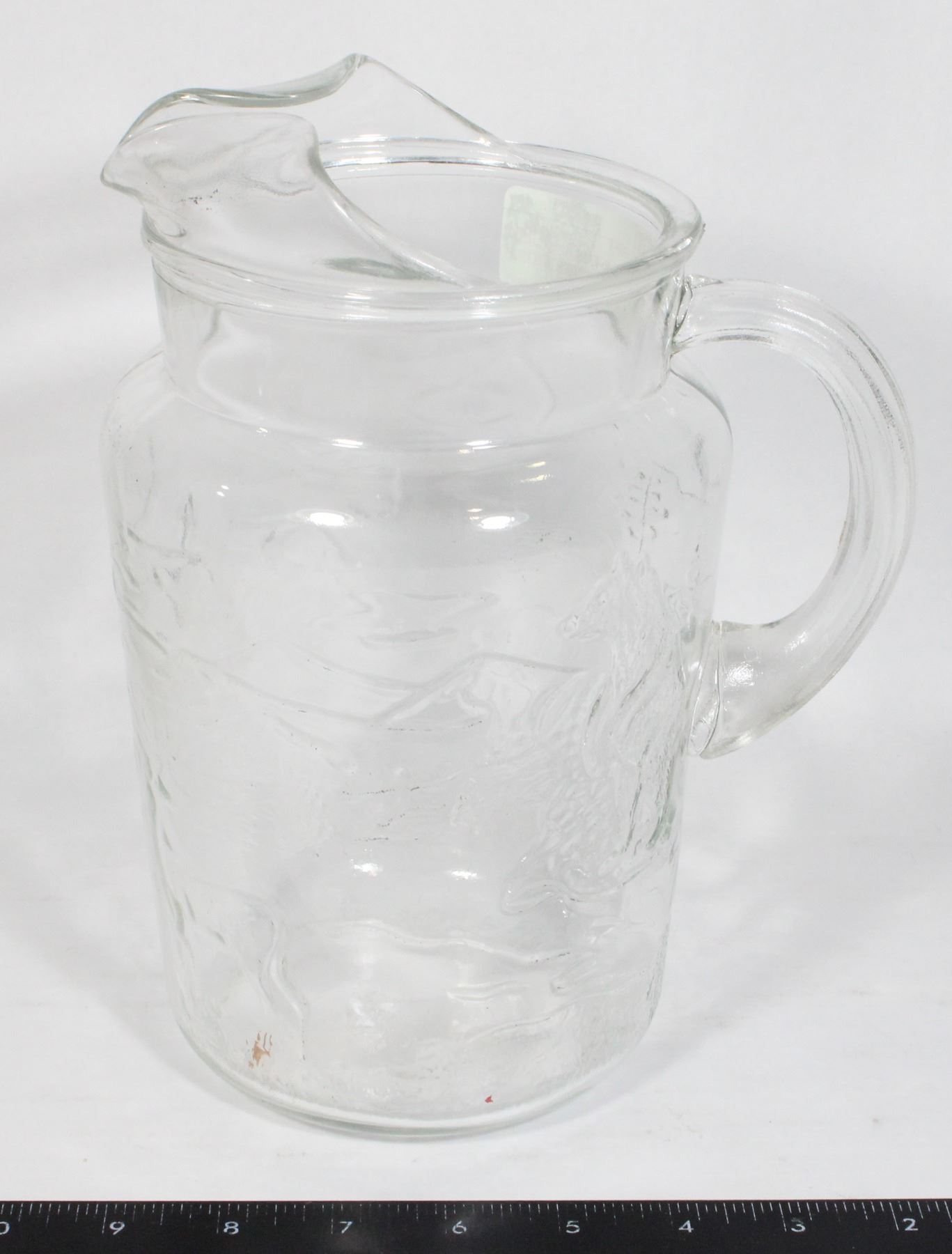 Leopard Pitcher VINTAGE GLASS PITCHER WILDLIFE PATTERN