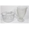 Image 2 : VINTAGE GLASS PITCHER & BOWL