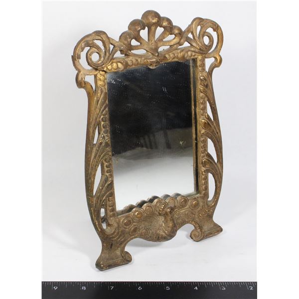 VINTAGE ANTIQUE BRASS MIRROR
