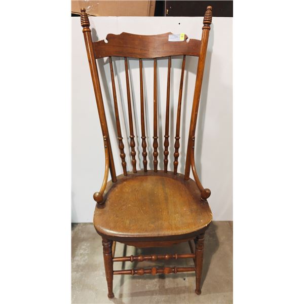 ANTIQUE PRESSED-BACK STUD CHAIR