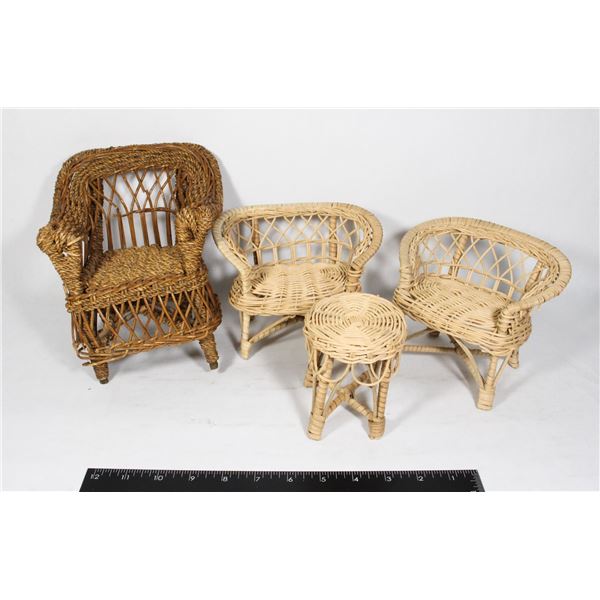 VINTAGE WICKER DOLL FURNITURE