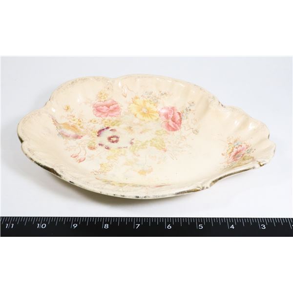 APPROX 1890S FLORAL SERVING DISH