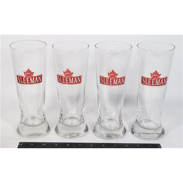 4 SLEEMAN TALL BEER GLASSES