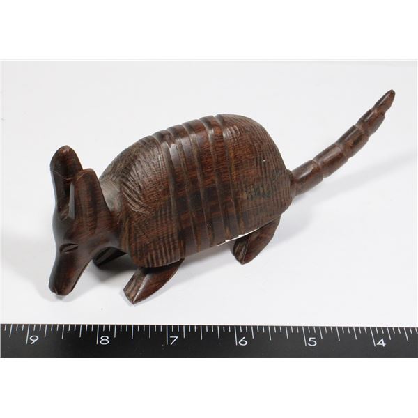 MEXICAN HAND CARVED, BROWN, ARMADILLO