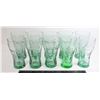 Image 1 : 10- 12 OZ GREEN COKE GLASSES- 3 DIFFERENT