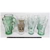 Image 1 : 8- 20 OZ GREEN COKE GLASSES- 4 STYLES,3 PATTERNS