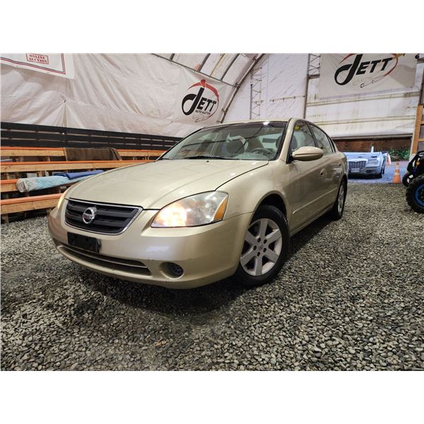 PARKSVILLE - 2003 NISSAN ALTIMA, GOLD, 159216 KMS, FRONT WHEEL DRIVE. - J124194