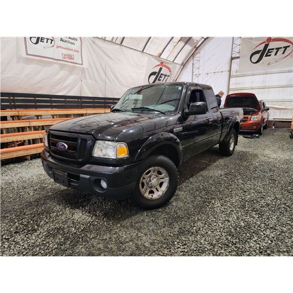PARKSVILLE - 2011 FORD RANGER, BLACK, 225483 KMS, REAR WHEEL DRIVE. - BA00388