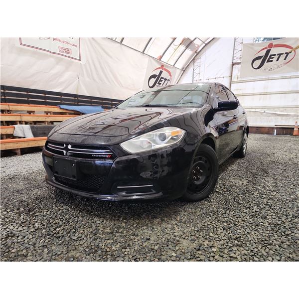 PARKSVILLE - 2015 DODGE DART, BLACK, 234627 KMS, FRONT WHEEL DRIVE. - P347015