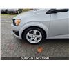 Image 19 : DUNCAN - 2012 CHEVROLET SONIC, SILVER, 100613 KMS, FRONT WHEEL DRIVE. - J121383