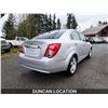 Image 9 : DUNCAN - 2012 CHEVROLET SONIC, SILVER, 100613 KMS, FRONT WHEEL DRIVE. - J121383