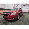 Image 2 : PARKSVILLE - 2011 CHEVY CRUZE, RED, 251128 KMS, FRONT WHEEL DRIVE. - B170703