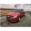 Image 3 : PARKSVILLE - 2011 CHEVY CRUZE, RED, 251128 KMS, FRONT WHEEL DRIVE. - B170703