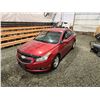 Image 4 : PARKSVILLE - 2011 CHEVY CRUZE, RED, 251128 KMS, FRONT WHEEL DRIVE. - B170703