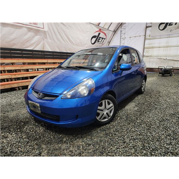 PARKSVILLE - 2007 HONDA FIT, BLUE, 161814 KMS, FRONT WHEEL DRIVE. - B807578