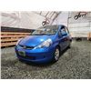Image 2 : PARKSVILLE - 2007 HONDA FIT, BLUE, 161814 KMS, FRONT WHEEL DRIVE. - B807578